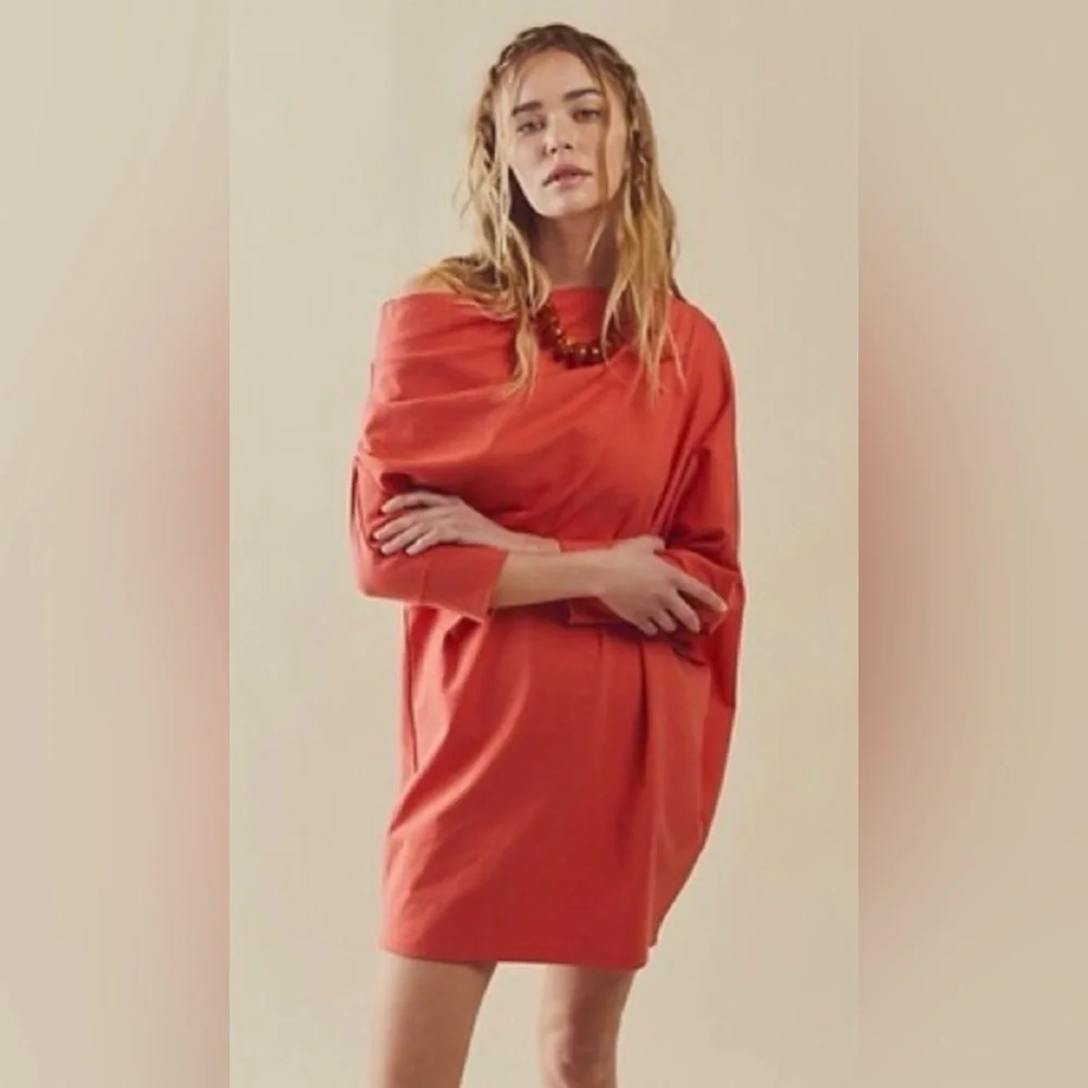 FP Beach Modern Mini Dress by at Free People, Coral Flame, XS - Picture 1 of 7